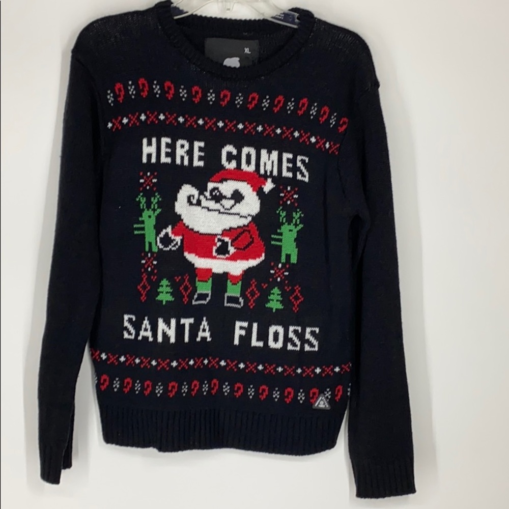 American Stitch Here comes Santa floss sweater NWT